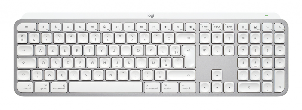 Logitech Master MX Keys S for Mac toetsenbord Kantoor RF-draadloos + Bluetooth AZERTY Frans Aluminium, Wit