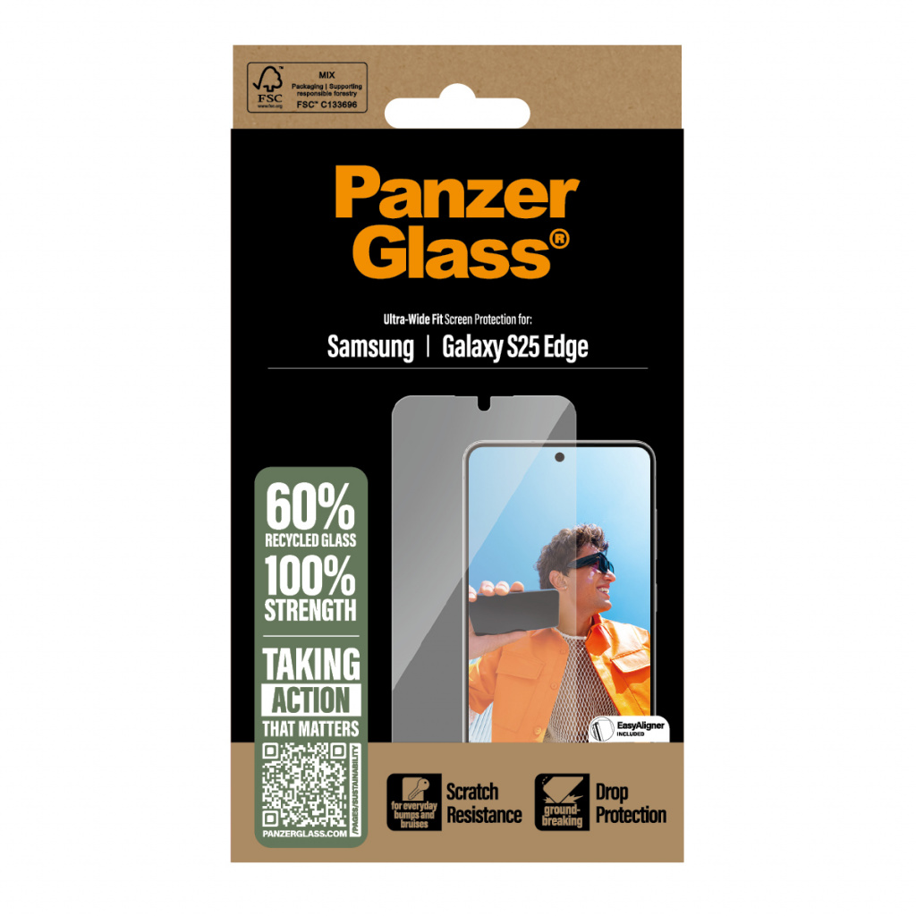 PanzerGlass ® Screen Protector Samsung S25 Edge | Ultra-Wide Fit Doorzichtige schermbeschermer 1 stuk(s) - Afbeelding 3