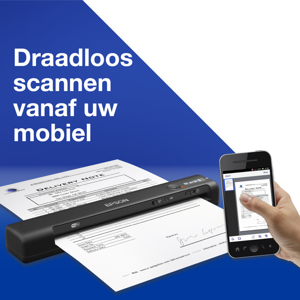 Epson WorkForce ES-60W, snelle draadloze mobiele A4-scanner met Wi-Fi-connectiviteit, ScanSmart-technologie en LCD-scherm - Afbeelding 8