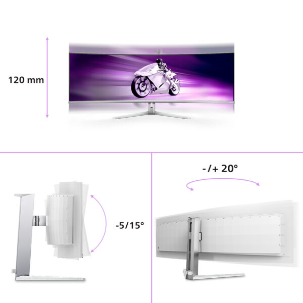 Philips Evnia 8000 49M2C8900L/00 computer monitor 124,2 cm (48.9") 5120 x 1440 Pixels Dual QHD QD-OLED Wit - Afbeelding 15