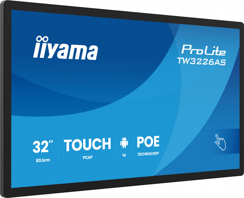 iiyama TW3226AS-B3P beeldkrant Interactief flatscreen 80 cm (31.5") LED Wifi 500 cd/m² Full HD Zwart Touchscreen Type processor