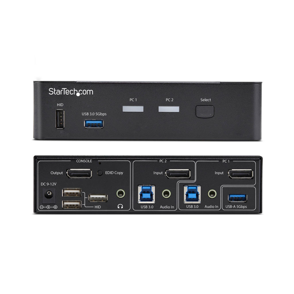 StarTech.com 2-Port DisplayPort KVM Switch, 4K 60Hz, DP 1.2, HDCP 1.4, EDID Beheer, 2-Port USB 3.0 Hub, 4x USB HID Poorten, TAA - Afbeelding 5