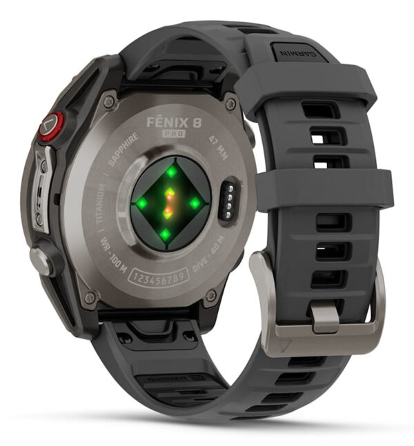 Garmin fēnix 8 Pro 3,56 cm (1.4") AMOLED 47 mm Digitaal 454 x 454 Pixels Touchscreen Grafiet, Titanium Wifi GPS - Afbeelding 12