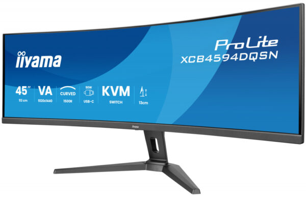 iiyama G-MASTER 45"LCD Curved Bus. UWQHD computer monitor 113 cm (44.5") 5120 x 1440 Pixels Dual QHD LED Zwart - Afbeelding 3