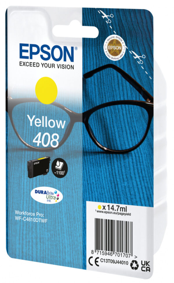 Epson Singlepack Yellow 408 DURABrite Ultra Ink - Afbeelding 2