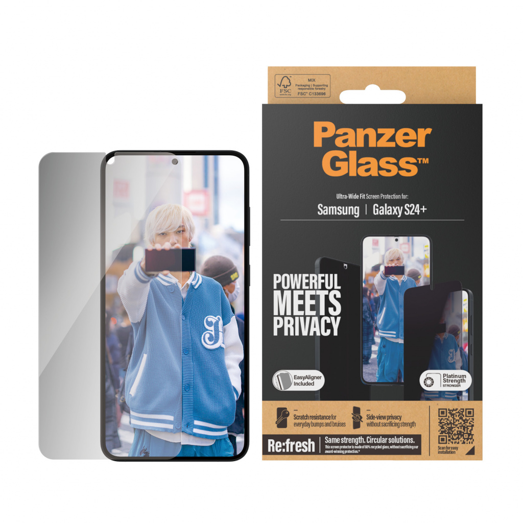 PanzerGlass ® Privacy Screen Protector Samsung Galaxy S24+ | Ultra-Wide Fit w. EasyAligner Doorzichtige schermbeschermer 1 stuk( - Afbeelding 2