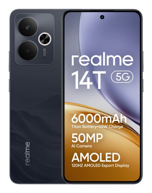 realme 14T 16,9 cm (6.67") Android 15 5G 8 GB 256 GB 6000 mAh Zwart - Afbeelding 9