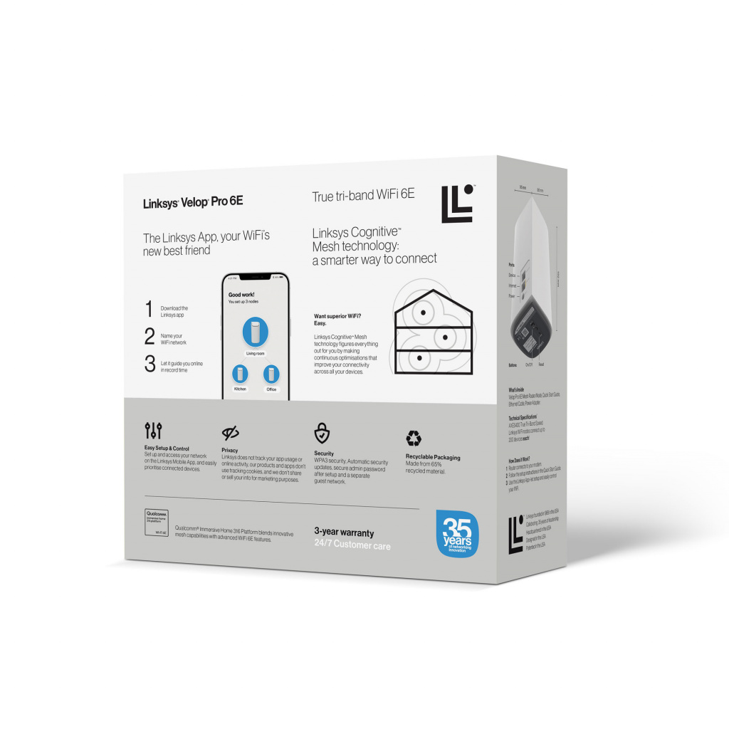 Linksys Velop Pro 6E Mesh WiFi 6E echt tri‑band systeem - Afbeelding 18