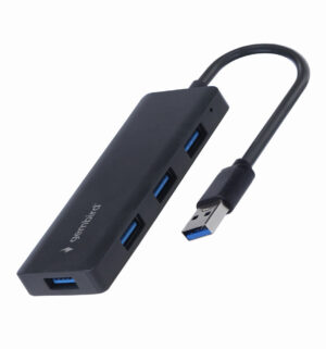 Gembird UHB-U3P4-03 laptop dock & poortreplicator Bedraad USB 3.2 Gen 1 (3.1 Gen 1) Type-A Zwart