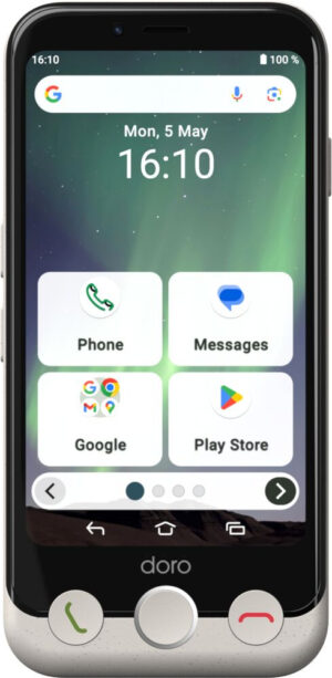 Doro Aurora A10 11,4 cm (4.5") Dual SIM Android 14 4G USB Type-C 4 GB 64 GB 3000 mAh Zwart, Wit