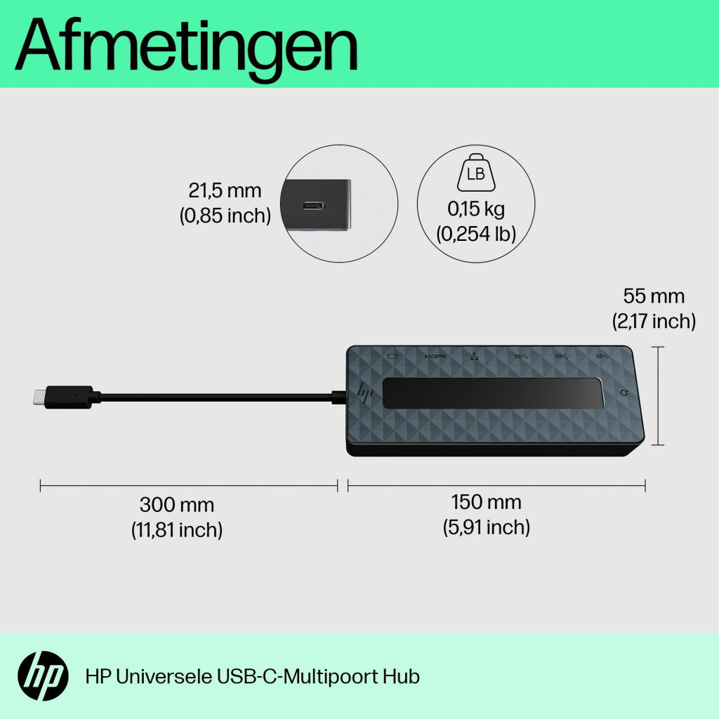HP Universal USB-C Multiport Hub - Afbeelding 4