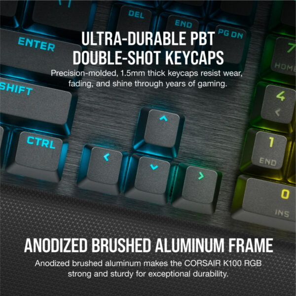 Corsair K100 RGB toetsenbord Gamen USB AZERTY Frans Zwart - Afbeelding 7