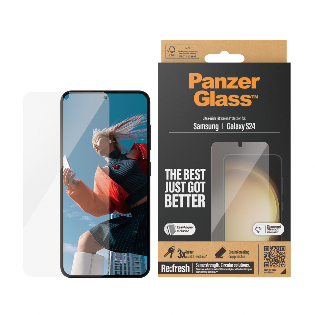 PanzerGlass ® Screen Protector Samsung Galaxy S24 | Ultra-Wide Fit w. EasyAligner Doorzichtige schermbeschermer 1 stuk(s) - Afbeelding 2