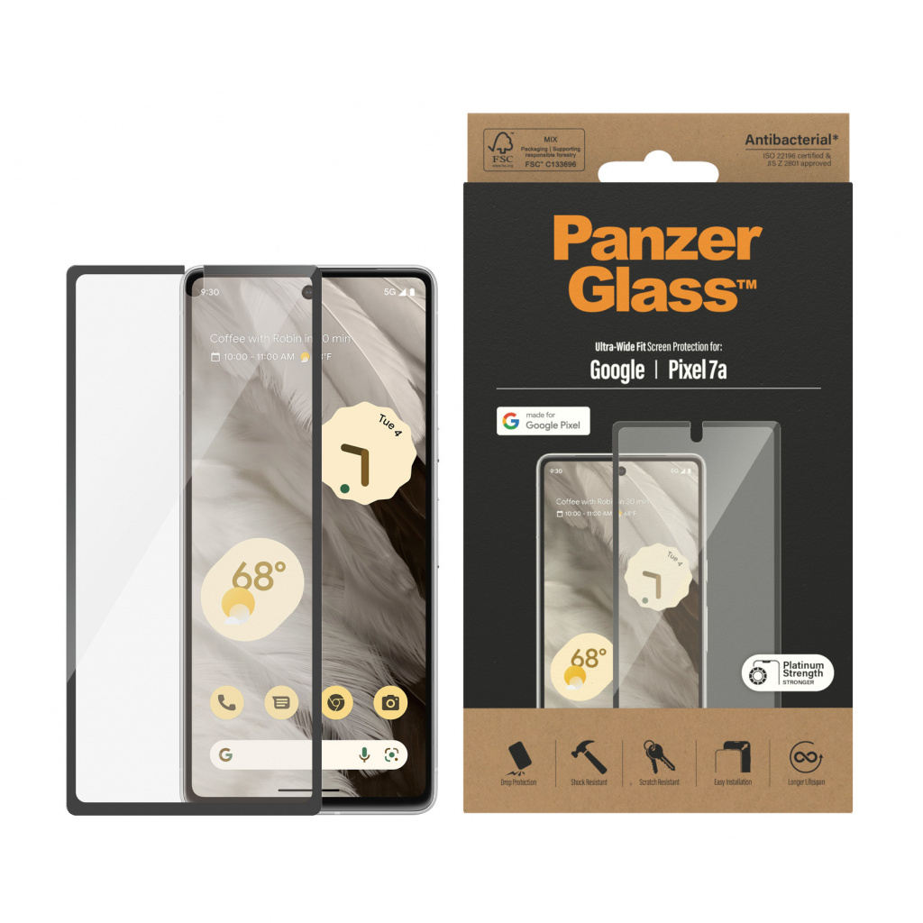 PanzerGlass ® Screen Protector Google Pixel 7a | Ultra Wide Fit Doorzichtige schermbeschermer 1 stuk(s) - Afbeelding 2