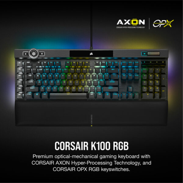 Corsair K100 RGB toetsenbord Gamen USB AZERTY Frans Zwart - Afbeelding 2