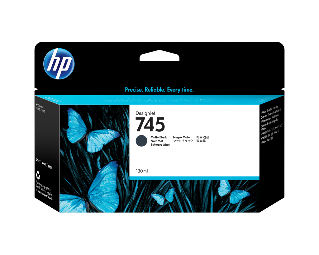 HP 745 matzwarte DesignJet inktcartridge, 130 ml