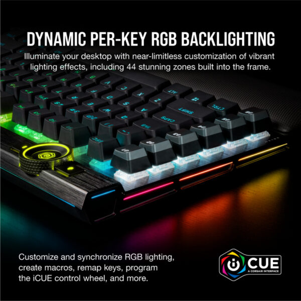 Corsair K100 RGB toetsenbord Gamen USB AZERTY Frans Zwart - Afbeelding 5
