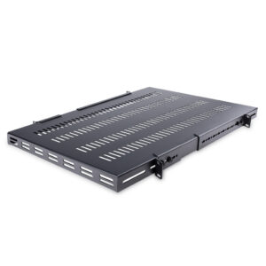 StarTech.com 1U 4-Post Verstelbare Geventileerde Plank voor Server Rack - 150 kg - 49,5 tot 97,4 cm Rack Shelf met Instelbare Mo