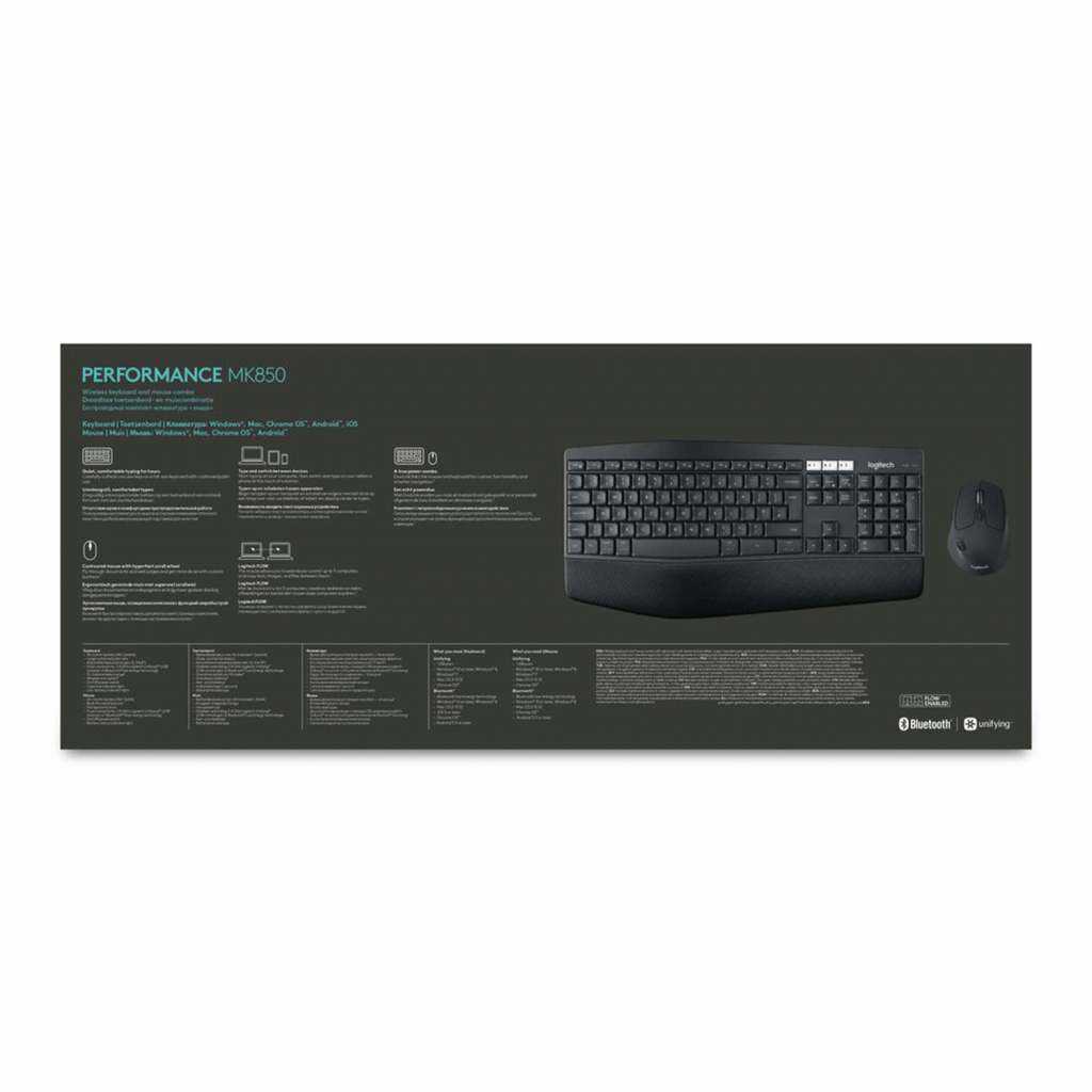 Logitech 920-008225 toetsenbord Inclusief muis Universeel RF-draadloos + Bluetooth AZERTY Belgisch Zwart - Afbeelding 23