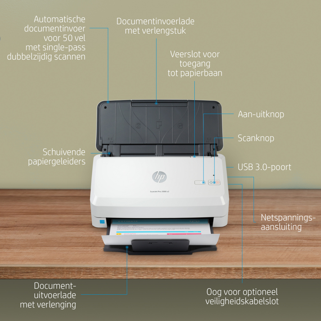 HP ScanJet Pro 2000 s2 Paginascanner 600 x 600 DPI A4 Zwart, Wit - Afbeelding 14