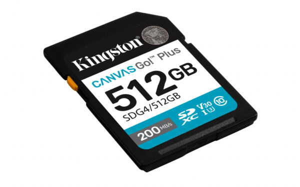 Kingston Technology Canvas Go! Plus 512GB SDXC Canvas Go Plus Gen4 200MB/s C10 UHS-I U3 V30 - Afbeelding 2