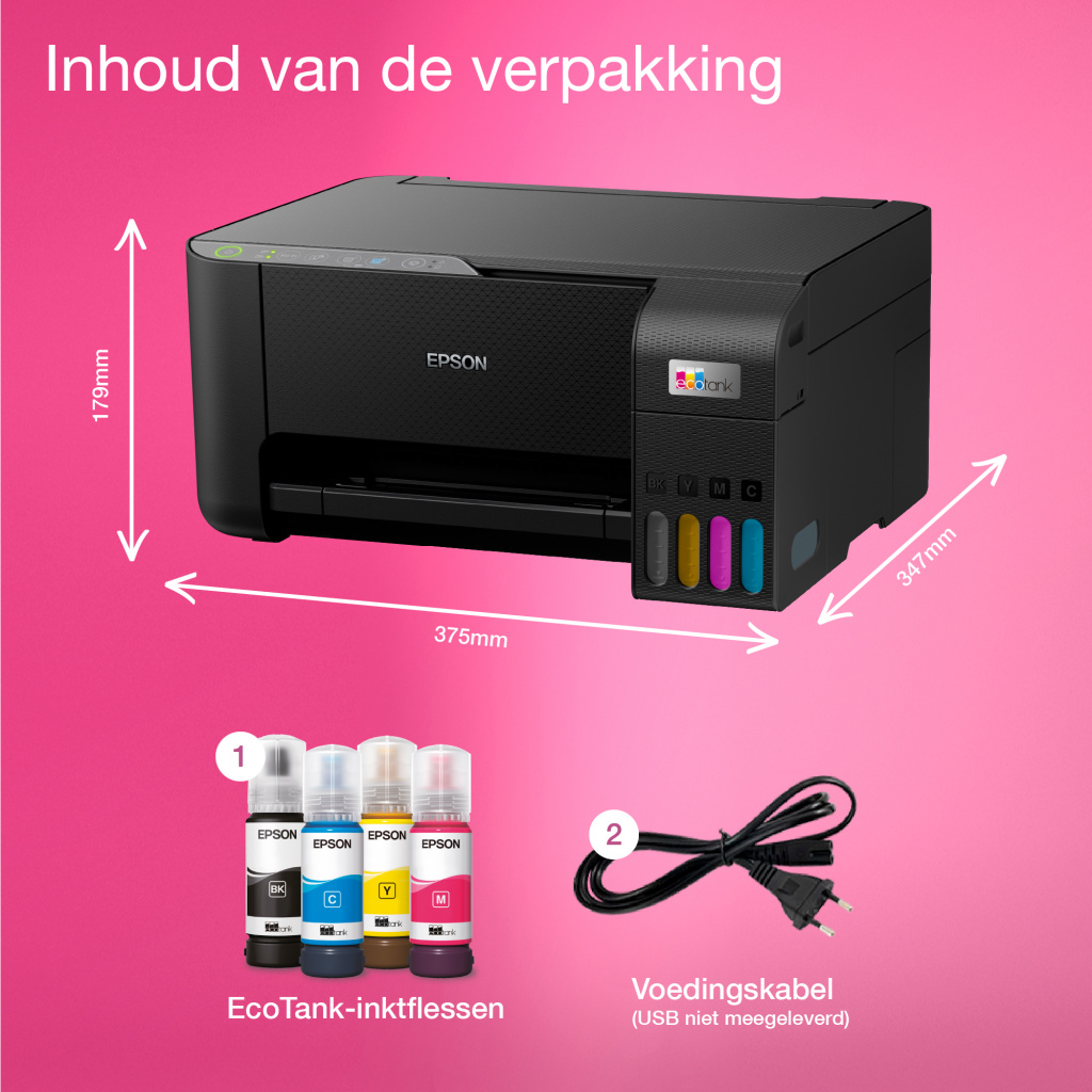 Epson EcoTank ET-2860 A4 multifunctionele Wi-Fi-printer met inkttank, inclusief tot 3 jaar inkt - Afbeelding 9