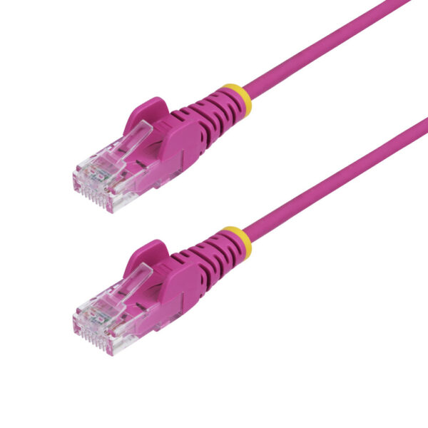 StarTech.com 10m Dunne CAT6 Ethernet Kabel, Roze, Snagless, 100W PoE, UTP, LSZH, 28AWG Pure Koperdraad, Slim RJ45 Netwerk Patchk