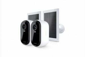 Arlo Essential 3 2K-beveiligingscamera, 2-cam met Zonnepaneel Oplader