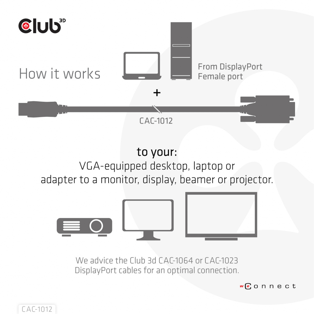 CLUB3D DisplayPort to VGA Cable M/M - Afbeelding 5