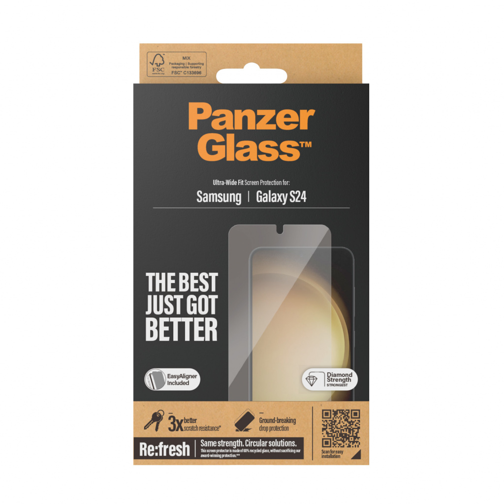 PanzerGlass ® Screen Protector Samsung Galaxy S24 | Ultra-Wide Fit w. EasyAligner Doorzichtige schermbeschermer 1 stuk(s) - Afbeelding 3
