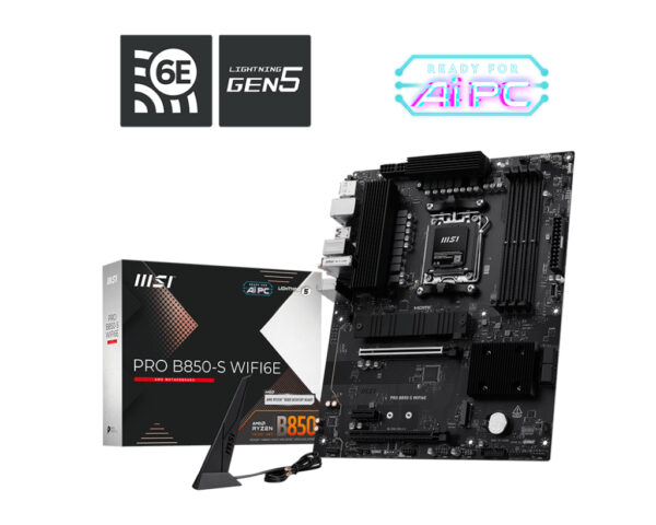 MSI PRO B850-S WIFI6E moederbord AMD B850 Socket AM5 ATX - Afbeelding 2