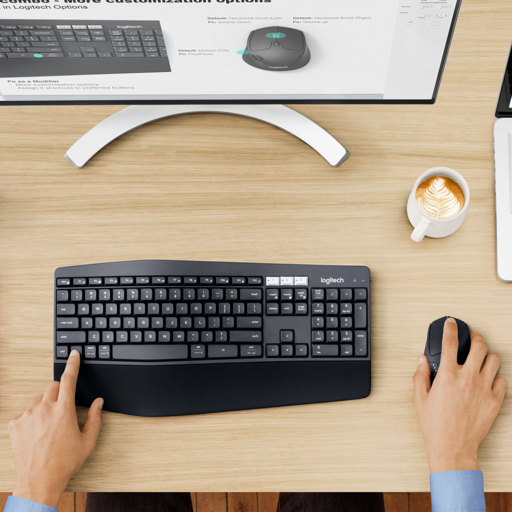 Logitech 920-008225 toetsenbord Inclusief muis Universeel RF-draadloos + Bluetooth AZERTY Belgisch Zwart - Afbeelding 17