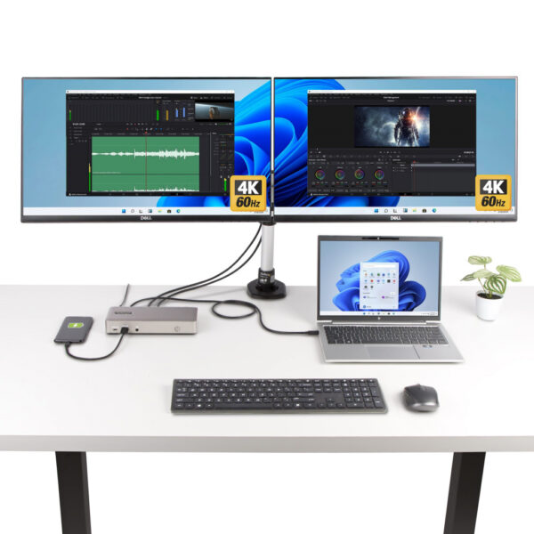 StarTech.com Triple-Monitor USB4 Docking Station, 4K 60Hz HDMI of DisplayPort, 100W Laptop Charging, 2.5GbE, USB-C Multi-Monitor - Afbeelding 8