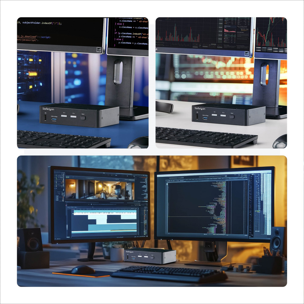 StarTech.com 2-Port DisplayPort KVM Switch, 4K 60Hz, DP 1.2, HDCP 1.4, EDID Beheer, 2-Port USB 3.0 Hub, 4x USB HID Poorten, TAA - Afbeelding 6