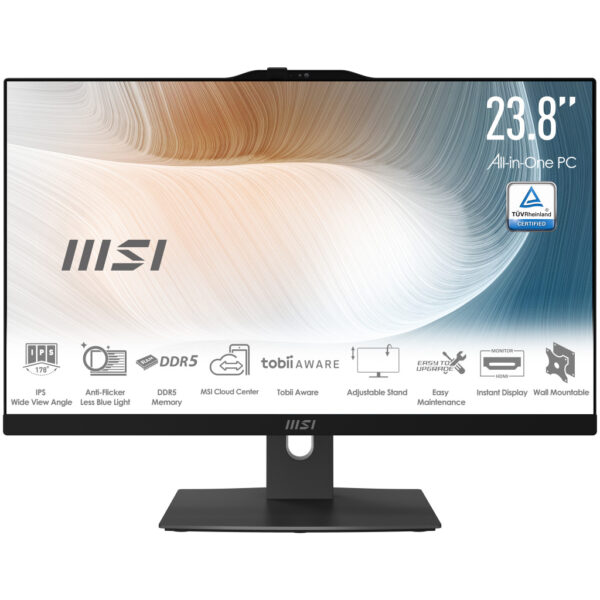 MSI Modern AM242TP 1M-1230EU Intel Core 3 100U 60,5 cm (23.8") 1920 x 1080 Pixels Touchscreen Alles-in-één-pc 8 GB DDR5-SDRAM 25