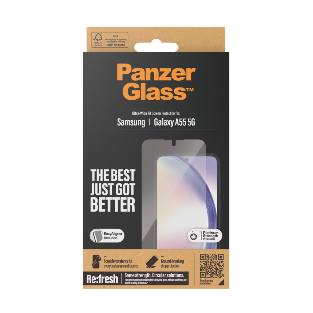 PanzerGlass ® Screen Protector Samsung Galaxy A55 5G | Ultra-Wide Fit w. EasyAligner Doorzichtige schermbeschermer 1 stuk(s) - Afbeelding 3