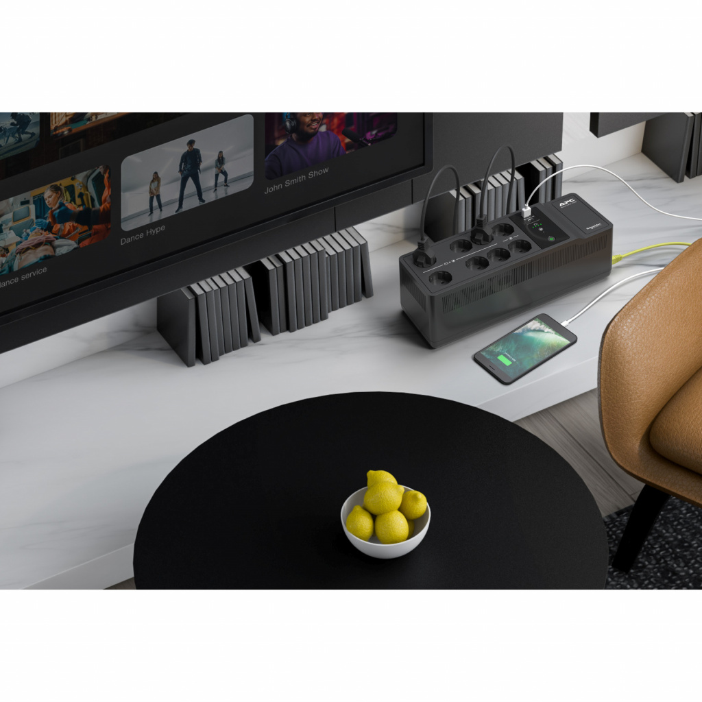 APC Back-UPS BE1050G2-GR - Noodstroomvoeding 8x stopcontact, 1050VA, 2 USB opladers, 1 USB datapoort - Afbeelding 11