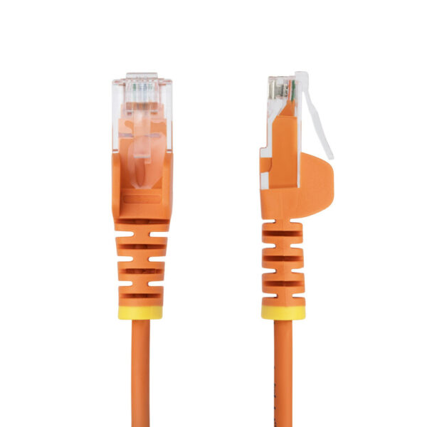 StarTech.com 15m Dunne CAT6 Ethernet Kabel, Oranje, Snagless, 100W PoE, UTP, LSZH, 28AWG Pure Koperdraad, Slim RJ45 Netwerk Patc - Afbeelding 2