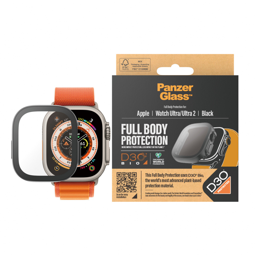 PanzerGlass ® Screen Protector Full Body with D3O® Apple Watch Ultra | 49mm | Black Doorzichtige schermbeschermer 1 stuk(s) - Afbeelding 2