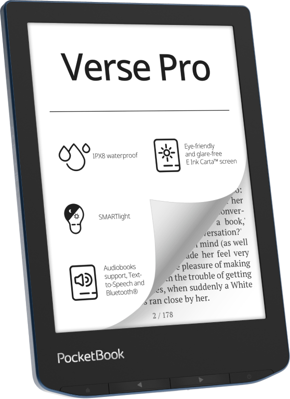 PocketBook Verse Pro e-book reader Touchscreen 16 GB Wifi Zwart, Blauw - Afbeelding 3