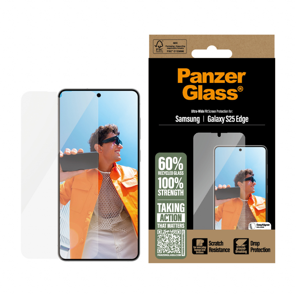 PanzerGlass ® Screen Protector Samsung S25 Edge | Ultra-Wide Fit Doorzichtige schermbeschermer 1 stuk(s) - Afbeelding 2