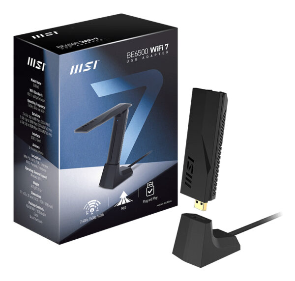 MSI BE6500 WiFi7 USB Stick - Dongle interfacekaart/-adapter USB 3.2 Gen 1 (3.1 Gen 1) - Afbeelding 5