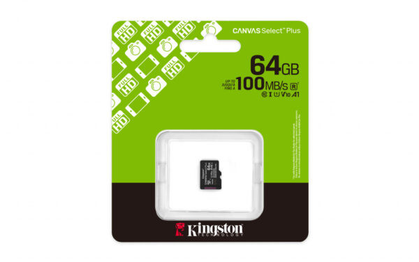 Kingston Technology 64GB micSDXC Canvas Select Plus Gen3 100R A1 enkel pakket zonder ADP - Afbeelding 2