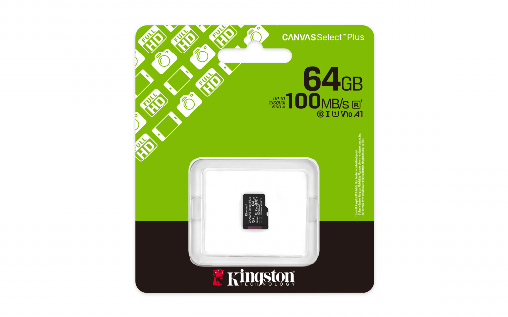 Kingston Technology 64GB micSDXC Canvas Select Plus Gen3 100R A1 enkel pakket zonder ADP - Afbeelding 2