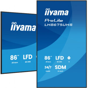 iiyama LH8675UHS-B2AG beeldkrant Digitale signage flatscreen 2,17 m (85.6") LCD Wifi 500 cd/m² 4K Ultra HD Zwart Type processor