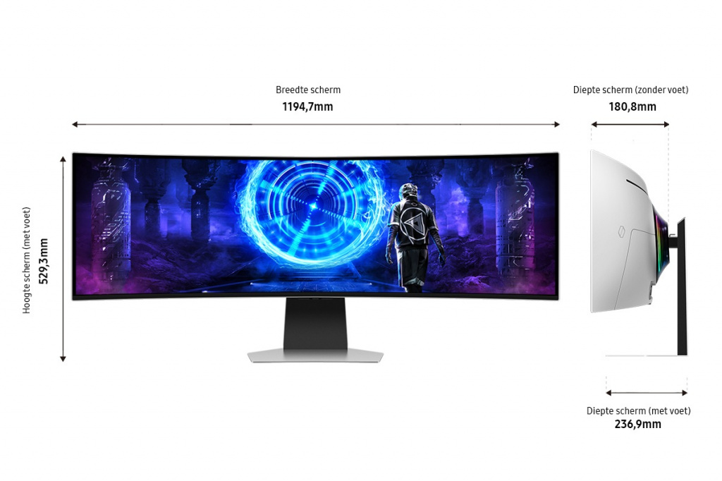 Samsung 49" Odyssey OLED G9 G95SD DQHD 240Hz Smart Gaming Monitor - Afbeelding 3