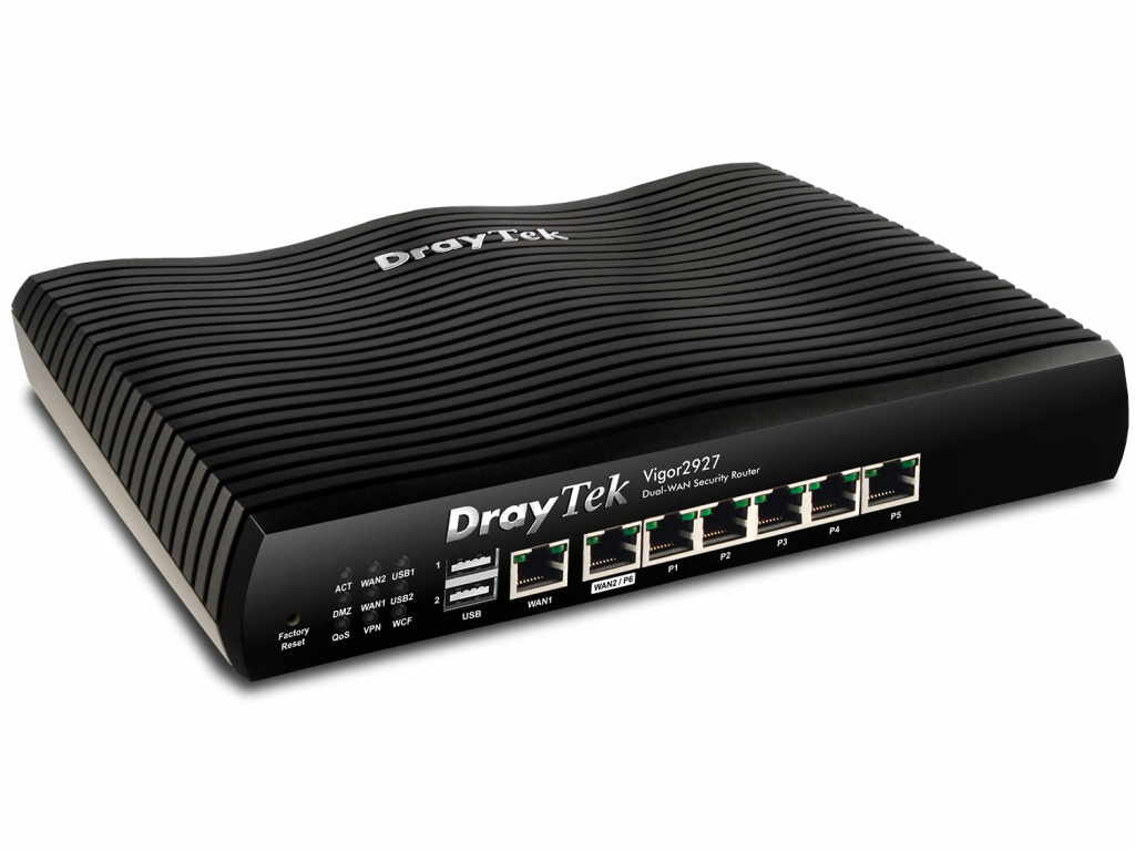 DrayTek Vigor2927 bedrade router Gigabit Ethernet Zwart