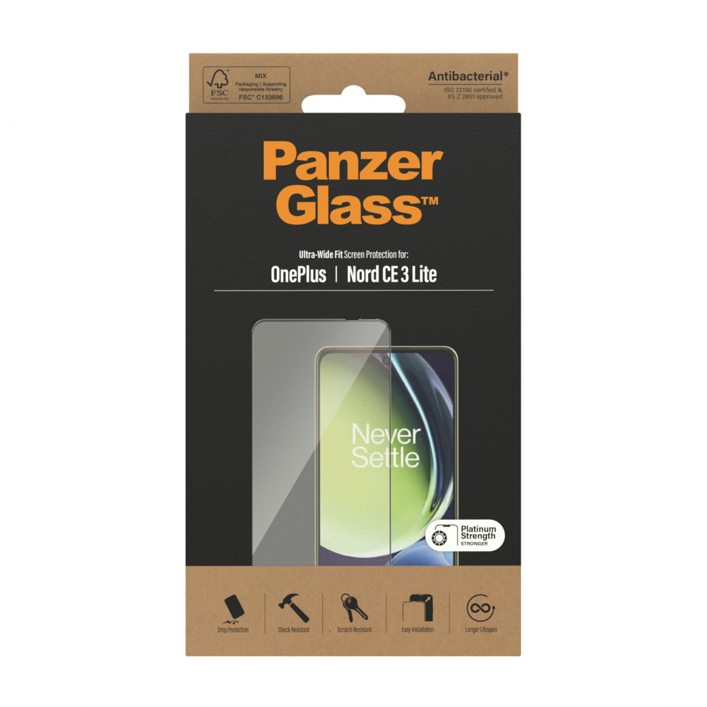 PanzerGlass ® Screen Protector OnePlus Nord CE 3 Lite 5G | Ultra-Wide Fit Doorzichtige schermbeschermer 1 stuk(s) - Afbeelding 3