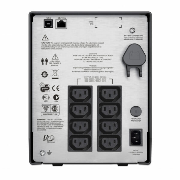 APC Smart-UPS SMC1000I Noodstroomvoeding - 8x C13, USB, 1000VA - Afbeelding 5