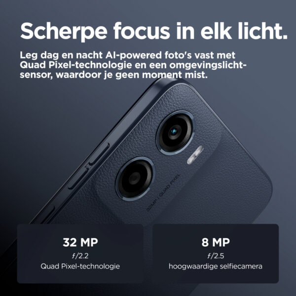 Motorola moto e15 16,9 cm (6.67") Dual SIM Android 14 Go edition 4G USB Type-C 2 GB 64 GB 5200 mAh Blauw - Afbeelding 3